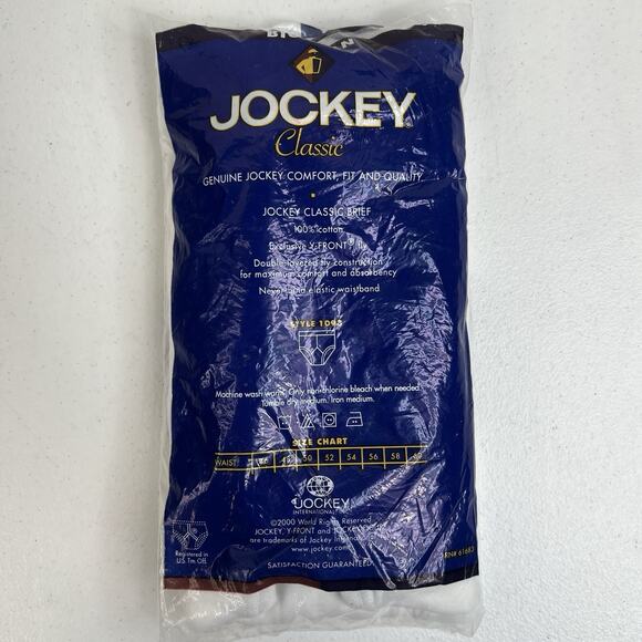 JOCKEY Sz 46 Classic Big Man Briefs Underwear Y-Front 2 Pack White Vtg Y2K 2000 - Picture 5 of 9